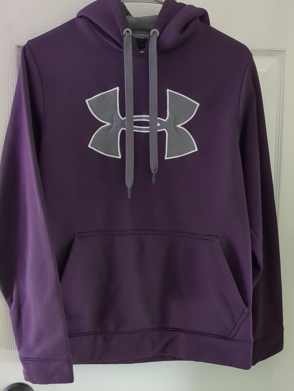 Under Armour Men's Purple Crewneck Hoodie with Gray Logo